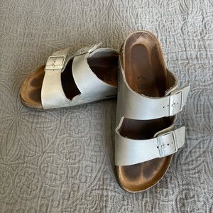 Silver Birkenstock Sandals